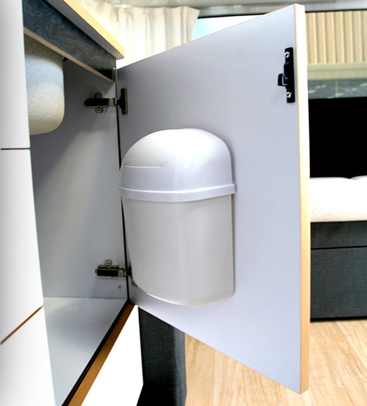 Compact Stow-Away Wastebaskets