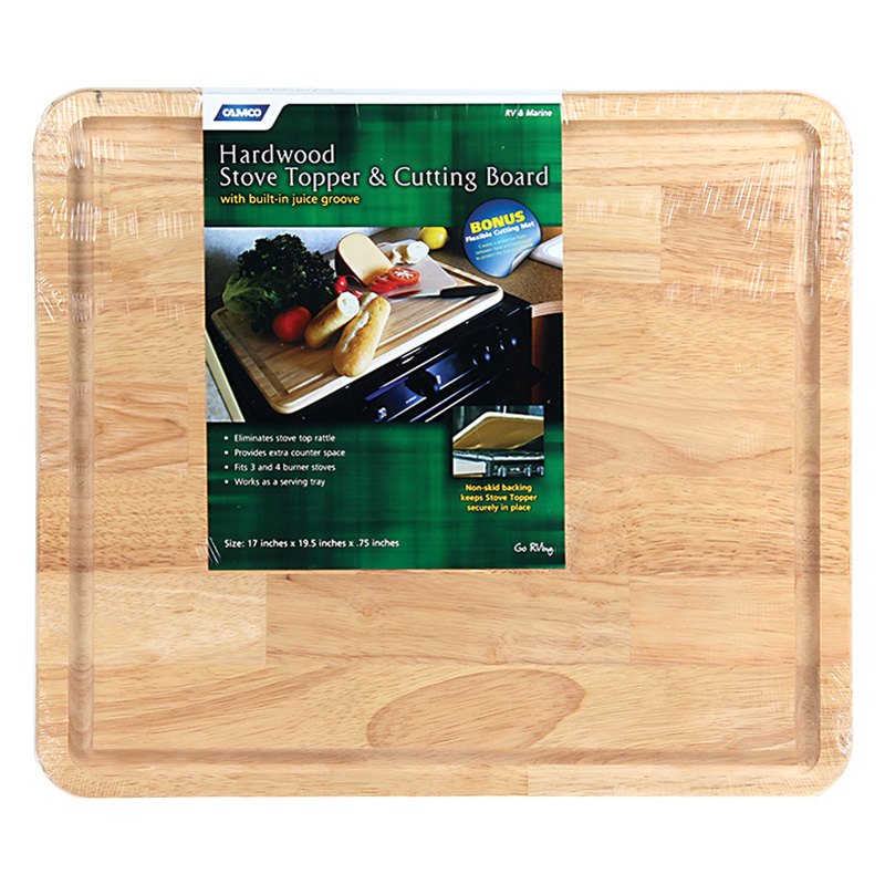 Camco® 43753 - Wood 4-Burner Stove Top Cutting Board 