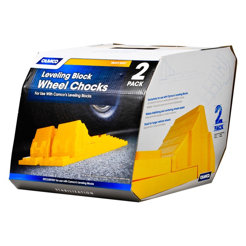 Camco® - Yellow Leveling Block Wheel Chocks - CAMPERiD.com