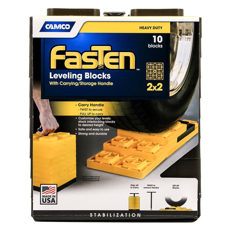 Camco® - FasTen Leveling Blocks with T-Handle - CAMPERiD.com