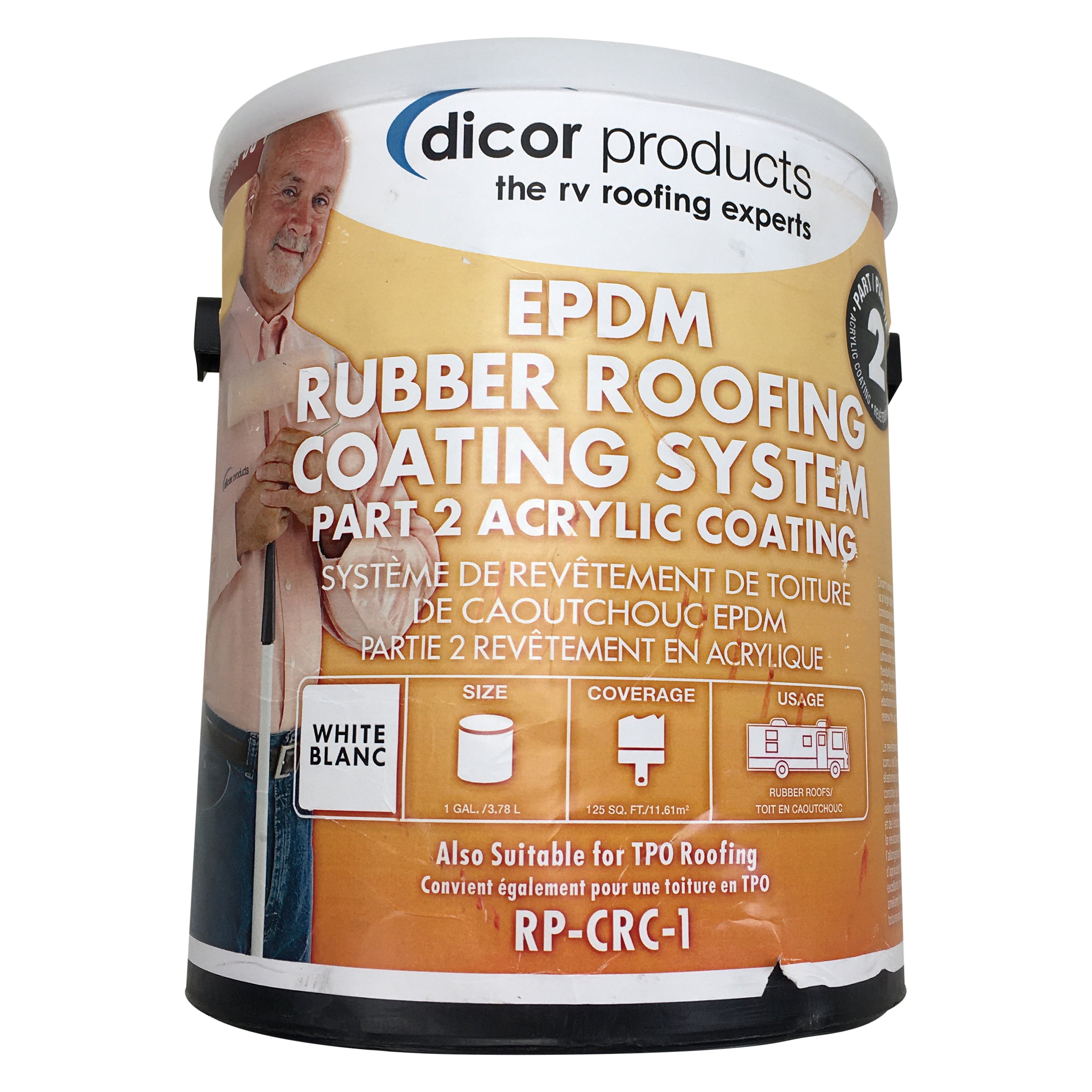 Dicor® RPCRC1 128 oz. Acrylic EPDM Rubber White Roof Coating