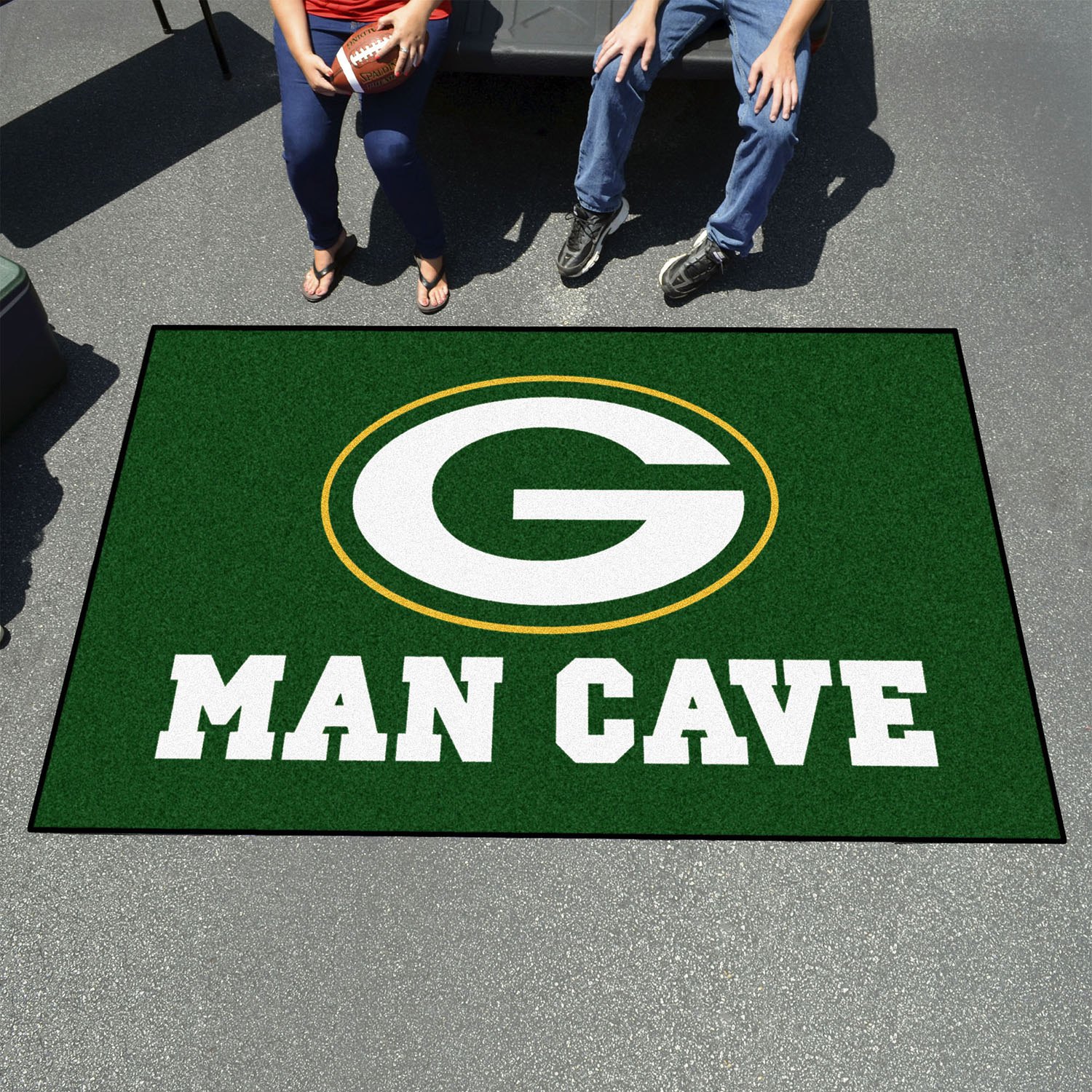 Fanmats® 14306 Green Bay Packers 60 X 96 Nylon Face Man Cave Ulti Mat With Oval G Logo