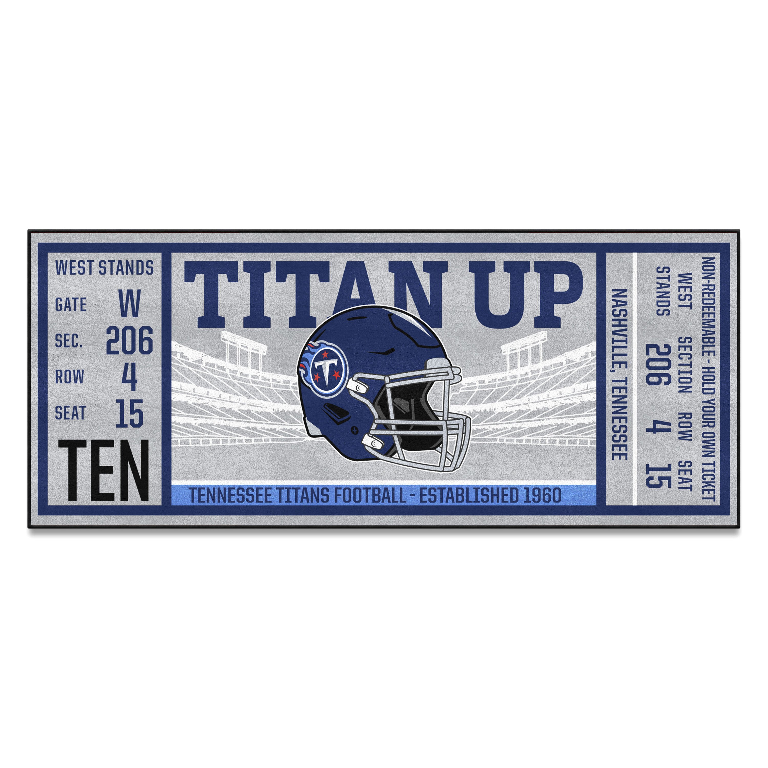 FanMats® 23140 Tennessee Titans 30" x 72" Nylon Face Ticket Runner