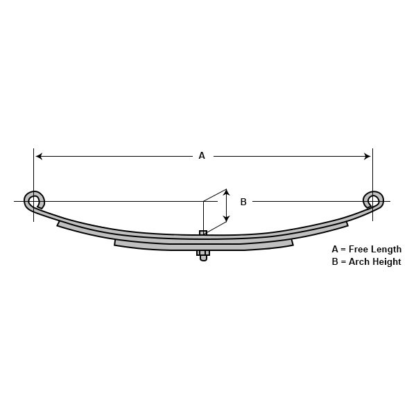 Weight Capacity 4 Leafs 1,400 lbs Lippert Components 125269 21-inch Loaded Length Double Eye Spring