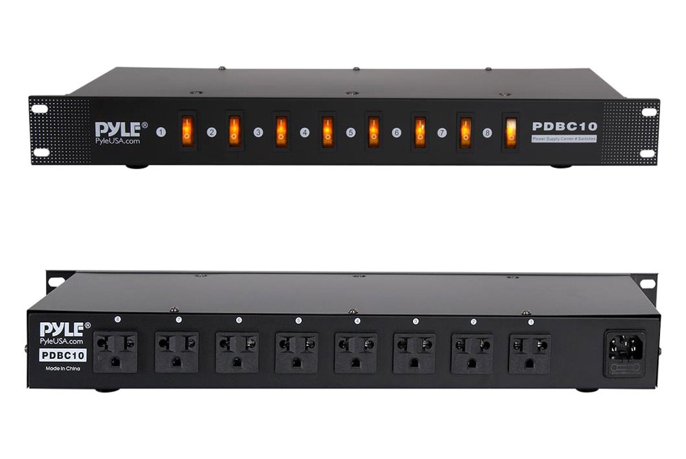 Pyle-Pro PDBC10 8 Outlet Rack Mount Power Supply Center w/Each Outlet  Switch