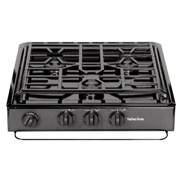 Suburban® 3 Burners Black SlideIn Gas RV Cooktop